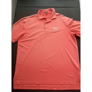 Peter Millar Large Adult Polo Shirt Summer Comfort Performance Golf Pink Mens